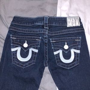 True Religion White Sequence Bootcut Jeans